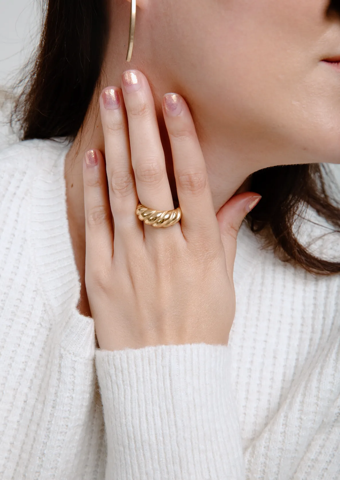 Golden Croissant Ring