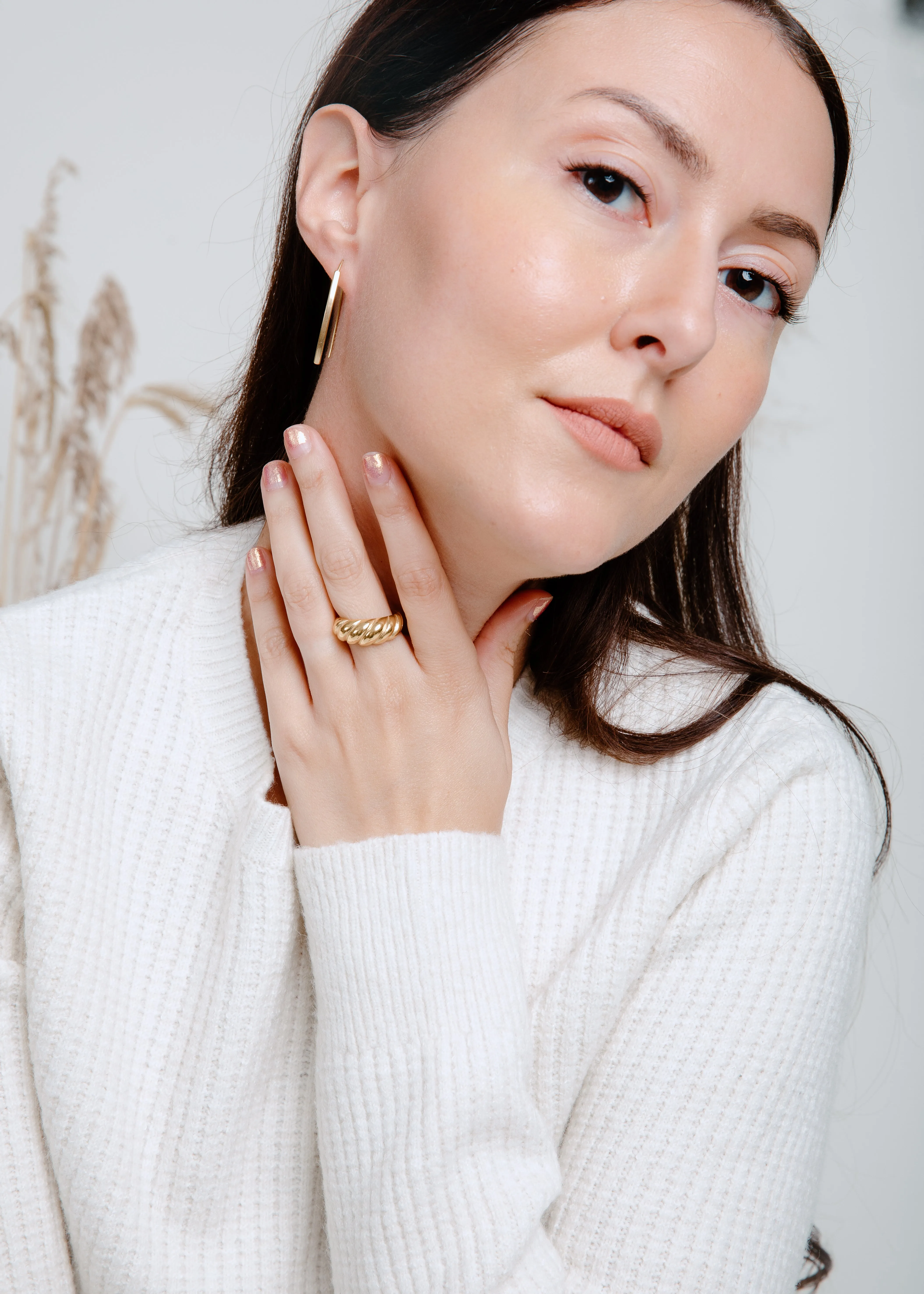 Golden Croissant Ring