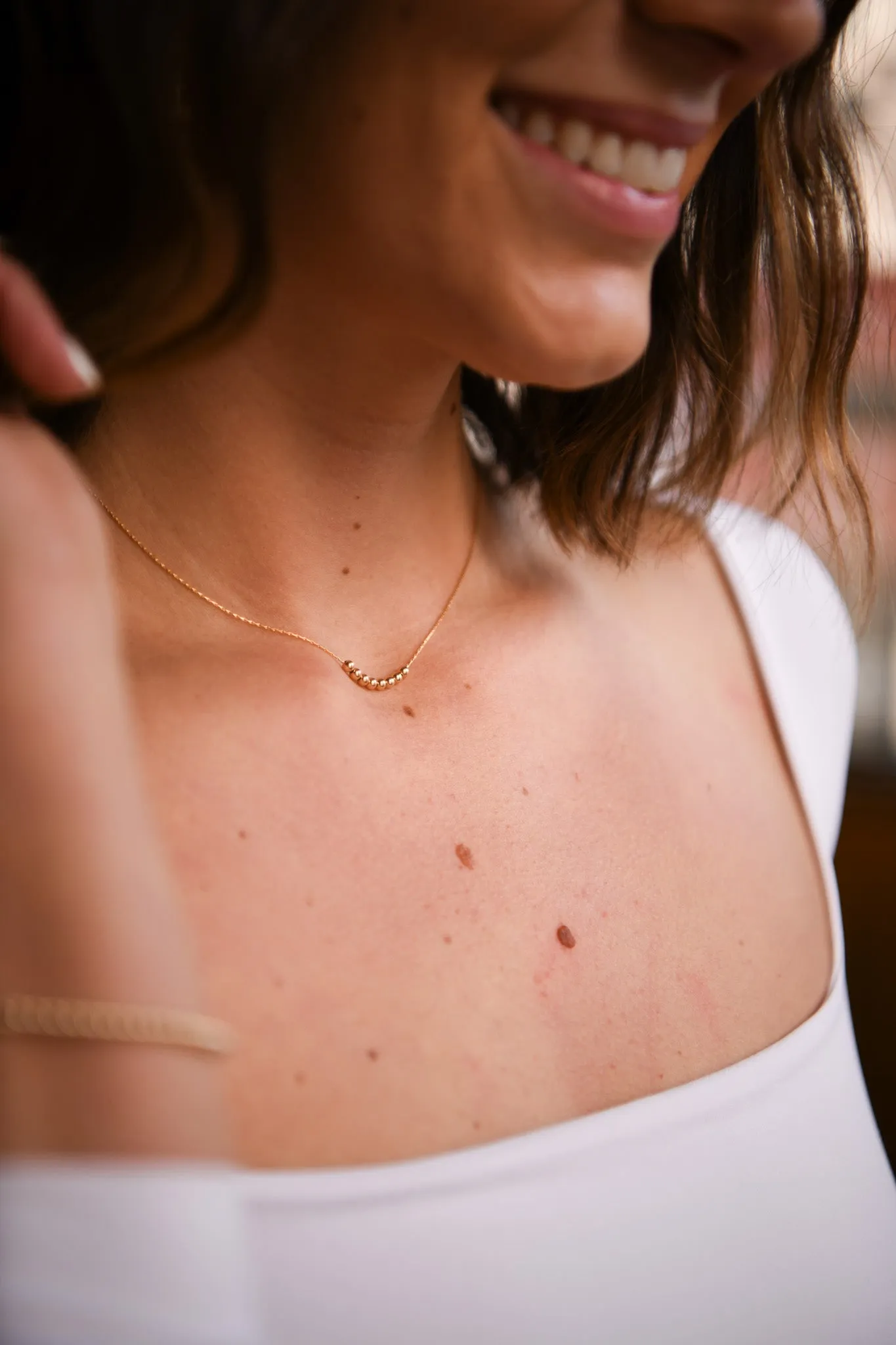 Golden Horizon Gemstone Gold Filled Paperclip Chain Necklace