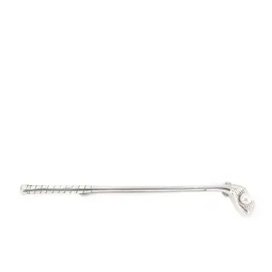 Golf Club Retro Japanese Saltwater Akoya Cultured Pearl Brooch- Sterling Silver