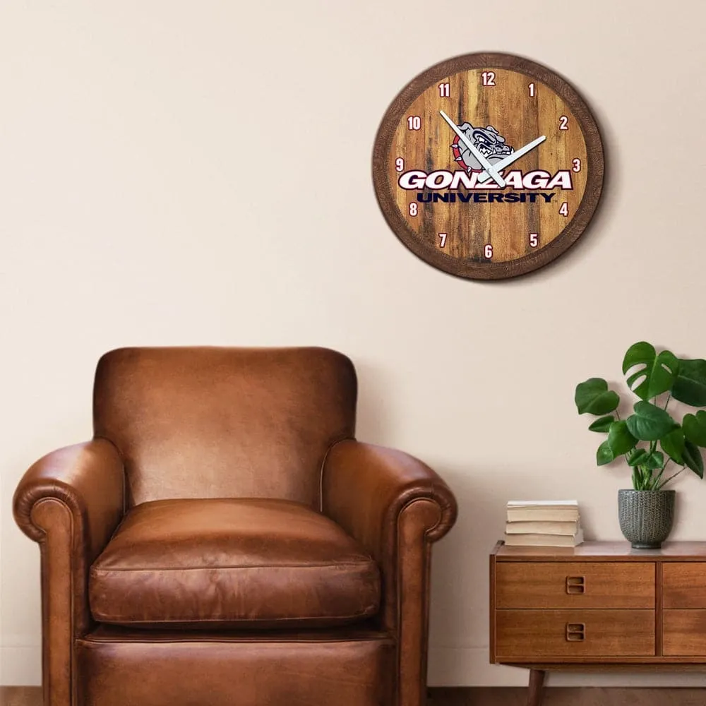 Gonzaga Bulldogs: "Faux" Barrel Top Wall Clock