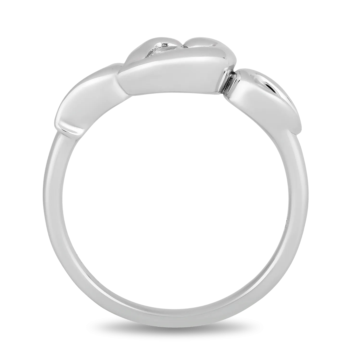Hallmark Fine Jewelry Elegant Heart Ring in Sterling Silver with 1/10 Cttw Diamonds