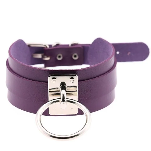 Harajuku Oversized Choker necklace Sexy Pu leather women Collar Bondage Goth Belt Choker Gothic necklace punk jewelry club party