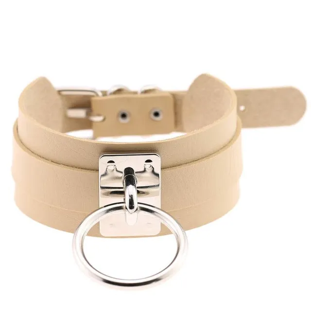 Harajuku Oversized Choker necklace Sexy Pu leather women Collar Bondage Goth Belt Choker Gothic necklace punk jewelry club party