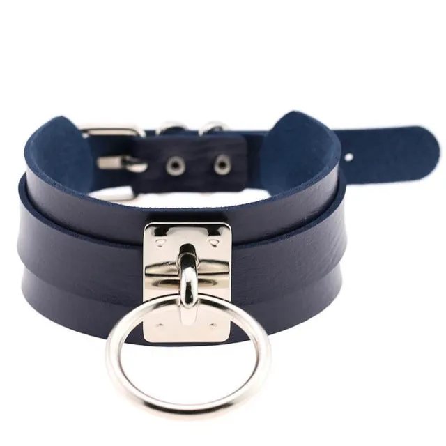 Harajuku Oversized Choker necklace Sexy Pu leather women Collar Bondage Goth Belt Choker Gothic necklace punk jewelry club party