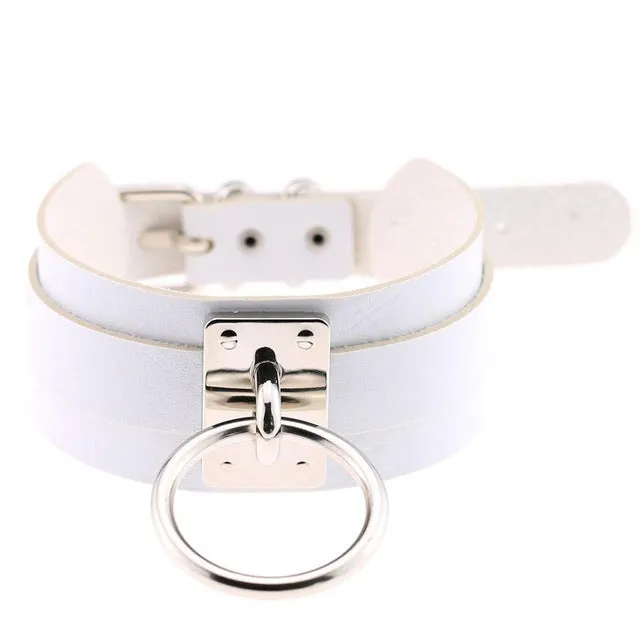 Harajuku Oversized Choker necklace Sexy Pu leather women Collar Bondage Goth Belt Choker Gothic necklace punk jewelry club party