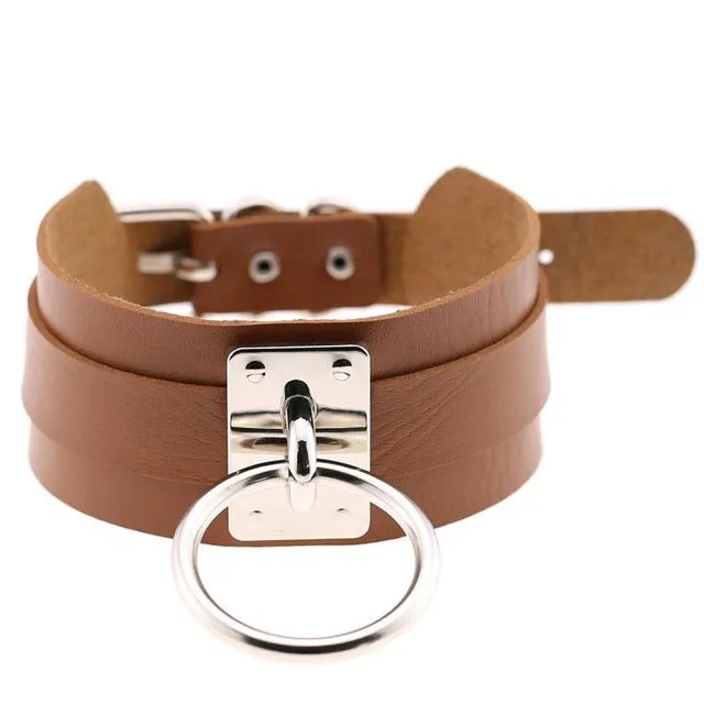 Harajuku Oversized Choker necklace Sexy Pu leather women Collar Bondage Goth Belt Choker Gothic necklace punk jewelry club party