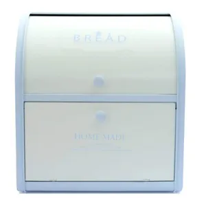 HARRA HOME 2-Tier Bread Box For Kitchen Counter, Bread Bin Storage Container For Loaves, Pastries, and More, (12 x 9.5 x 13) Inch (Blue)
