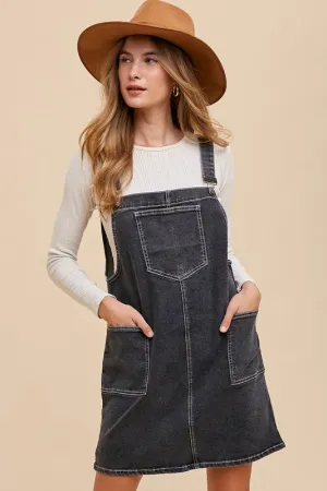 Hazel Blues® |  Annie Wear Wide Strap Denim Overall Dress with Pockets