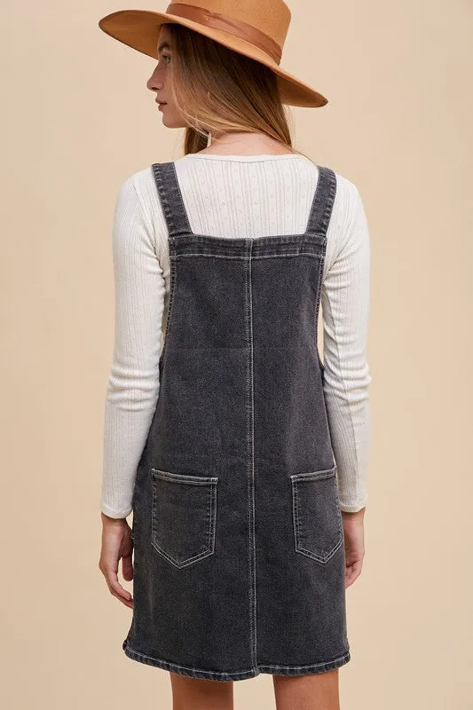 Hazel Blues® |  Annie Wear Wide Strap Denim Overall Dress with Pockets