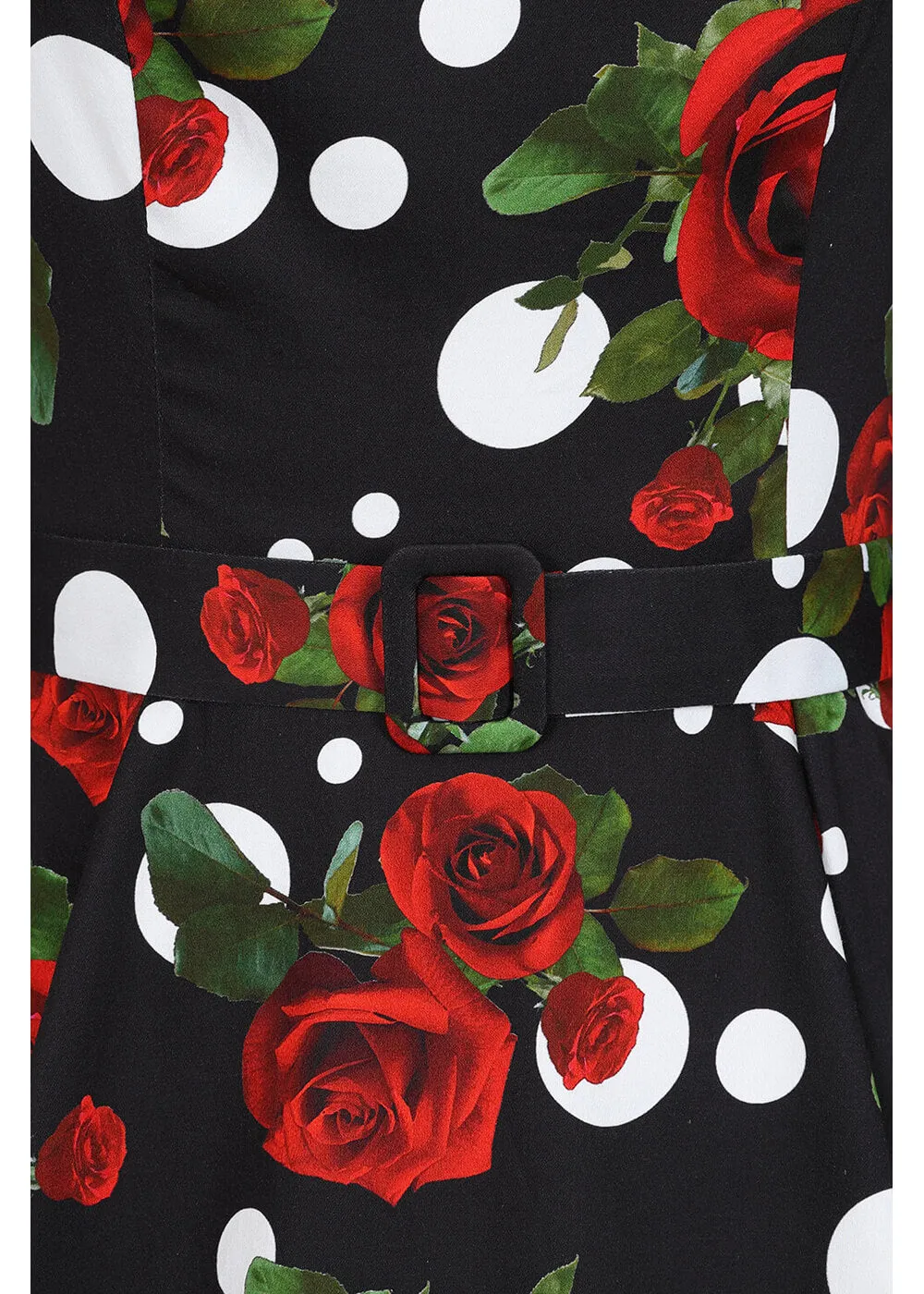 Hearts & Roses Catriona Roses 50's Swing Dress Black
