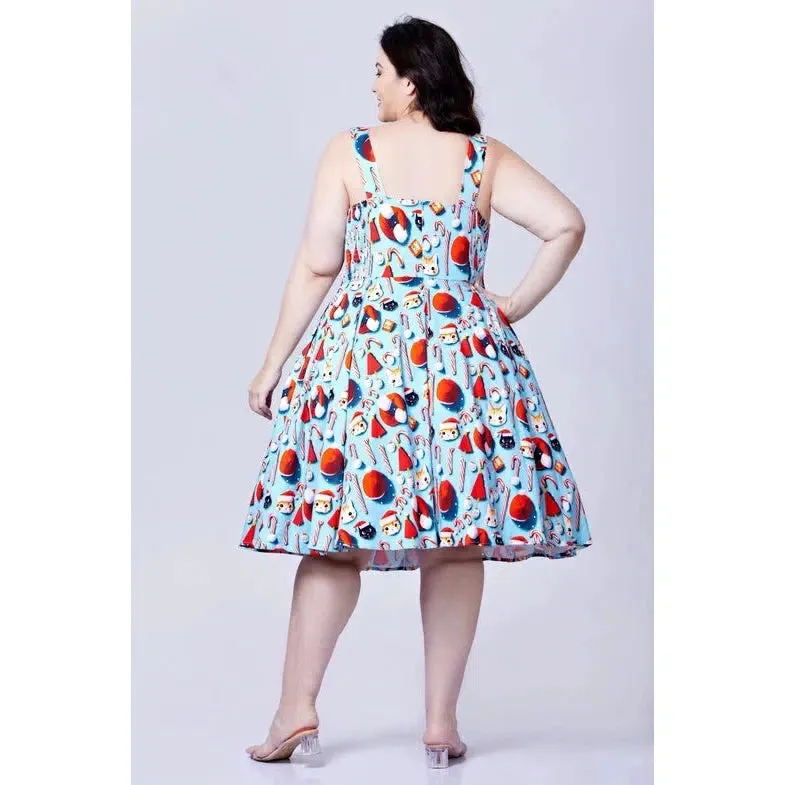 Heidi Christmas Cats Dress - Miss Lulo