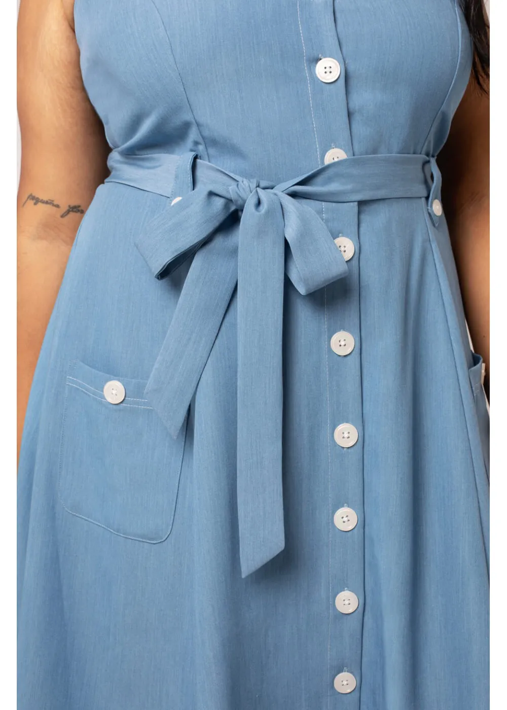  Hell Bunny Rylee 40's Swing Dress Blue