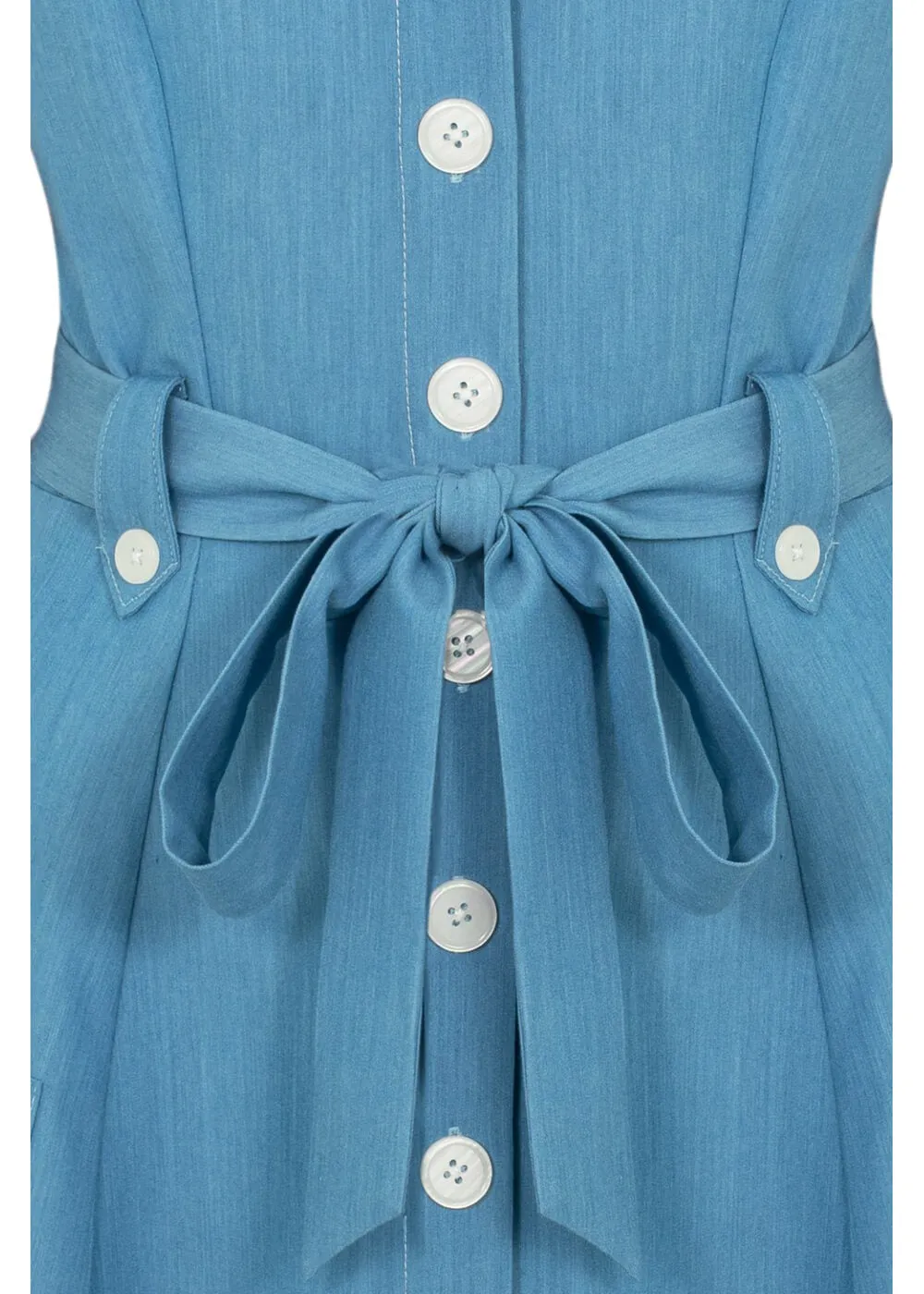  Hell Bunny Rylee 40's Swing Dress Blue