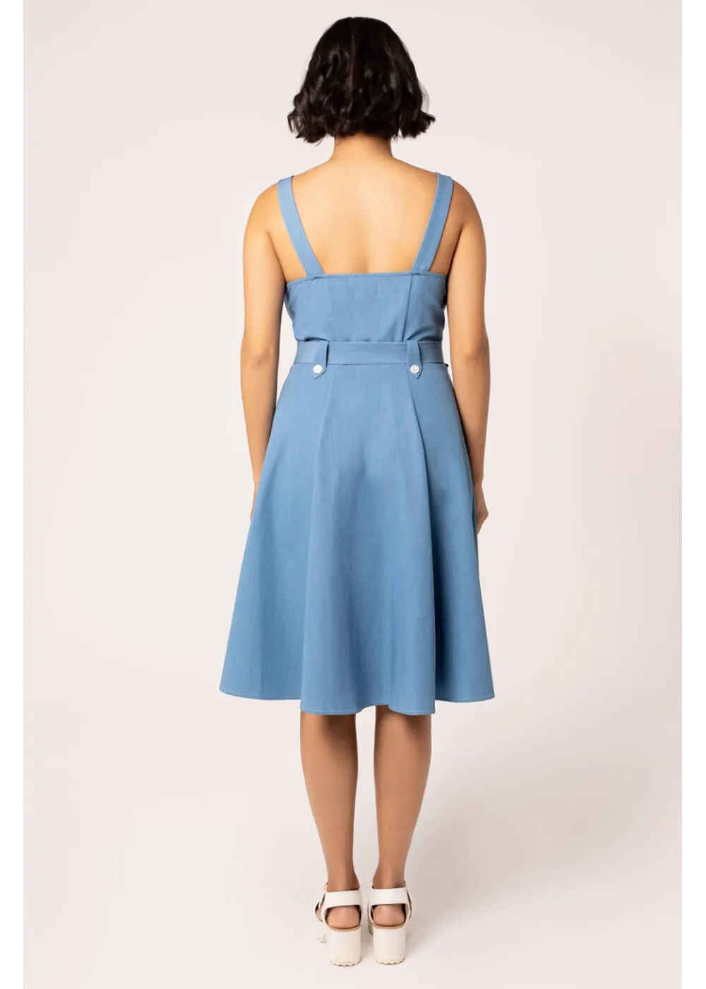  Hell Bunny Rylee 40's Swing Dress Blue