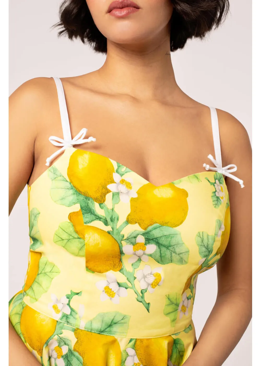 Hell Bunny Zesty Lemon 50's Swing Dress Yellow