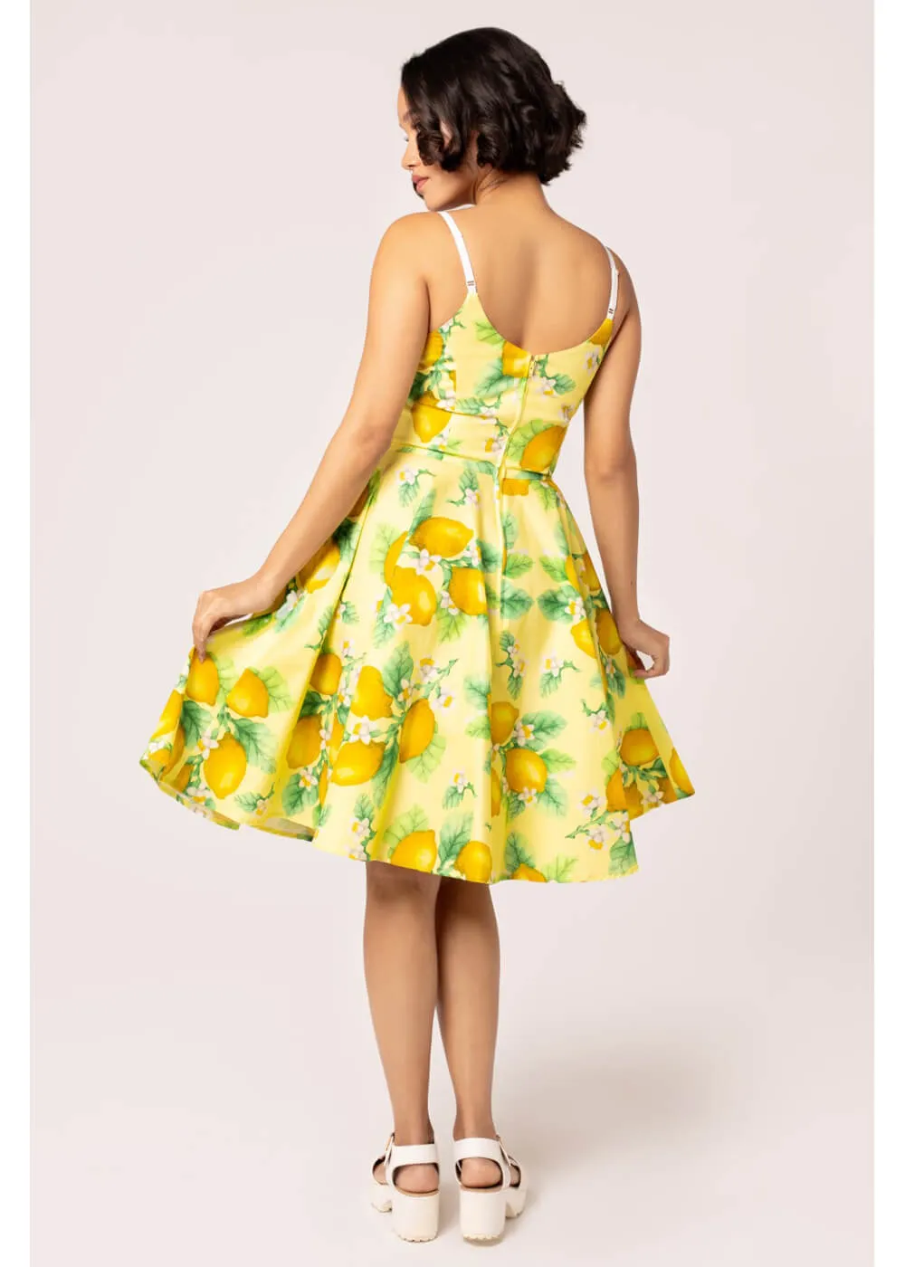 Hell Bunny Zesty Lemon 50's Swing Dress Yellow