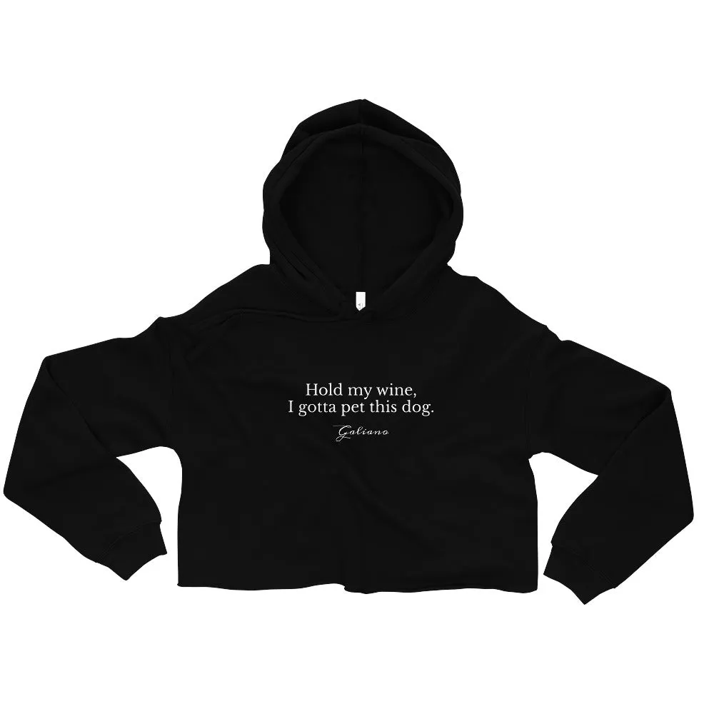 Hold My Wine Crop Hoodie