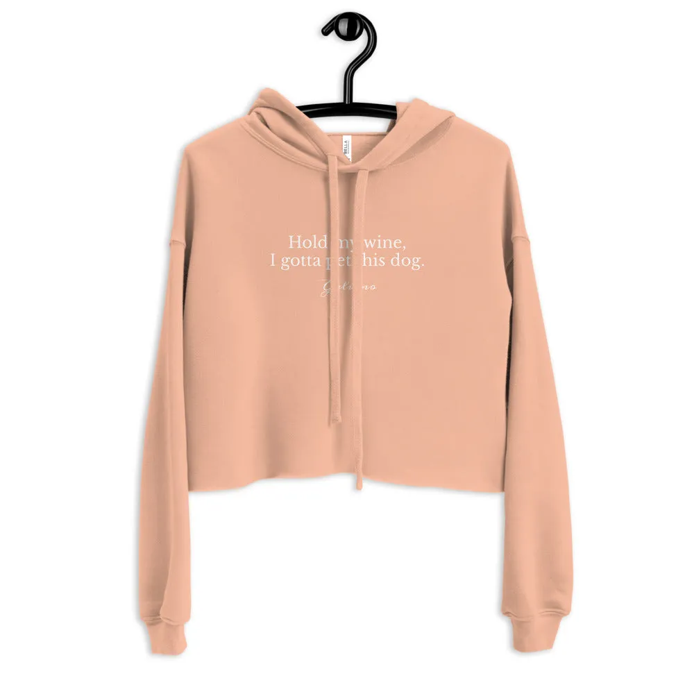 Hold My Wine Crop Hoodie