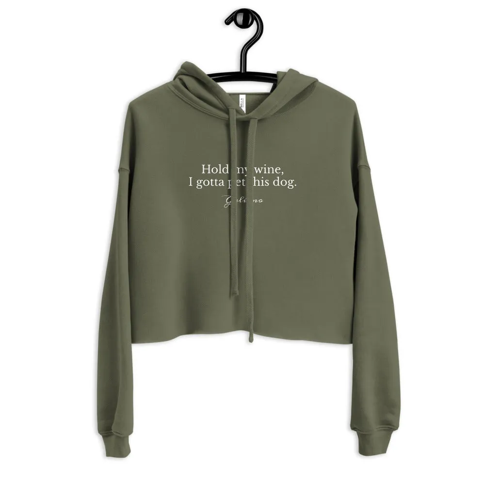 Hold My Wine Crop Hoodie