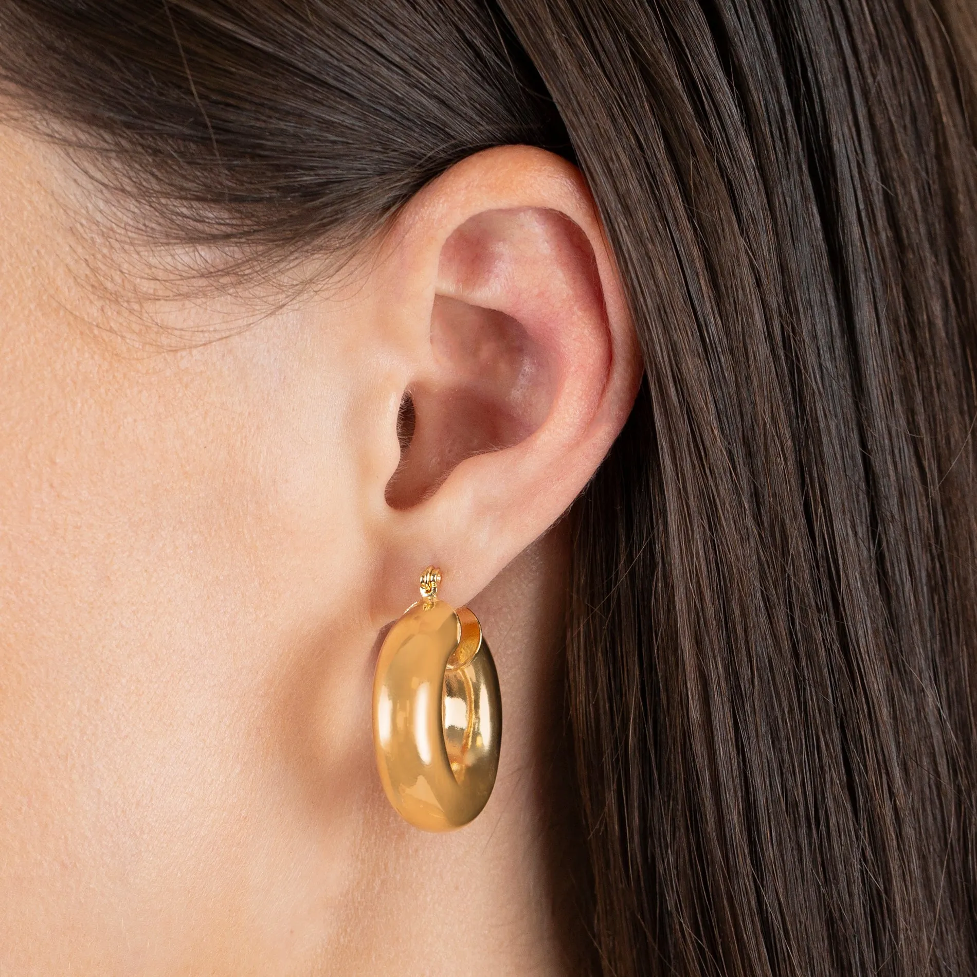Hollow Thick Hoop Earring