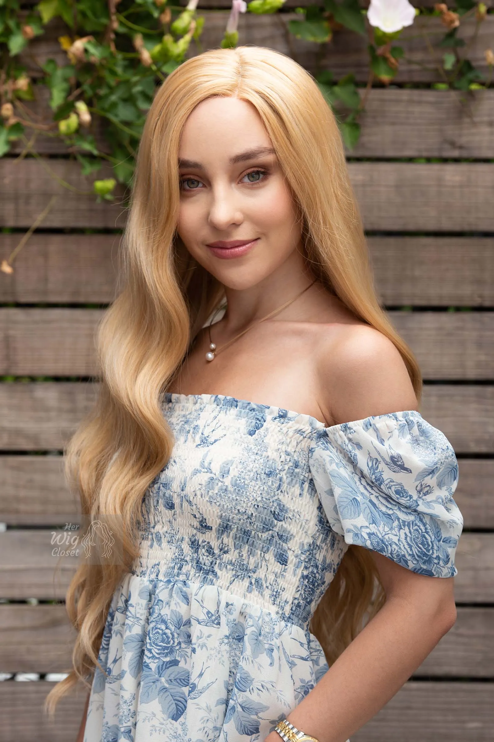 Honey Blonde Wavy Lace Front Synthetic Wig Bianca