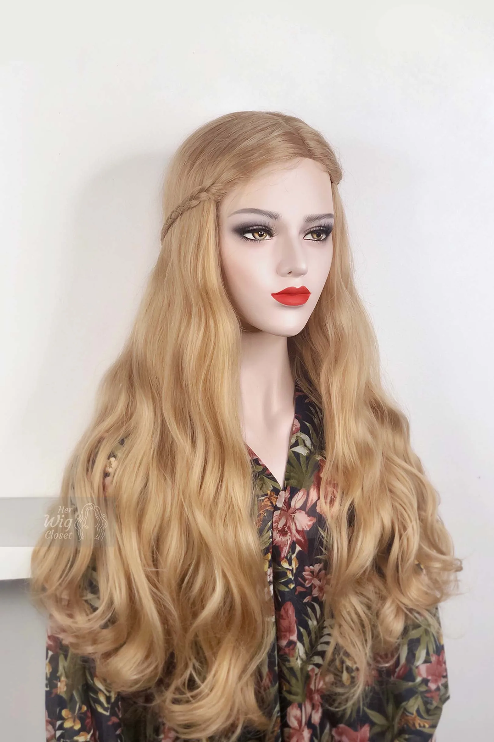 Honey Blonde Wavy Lace Front Synthetic Wig Bianca