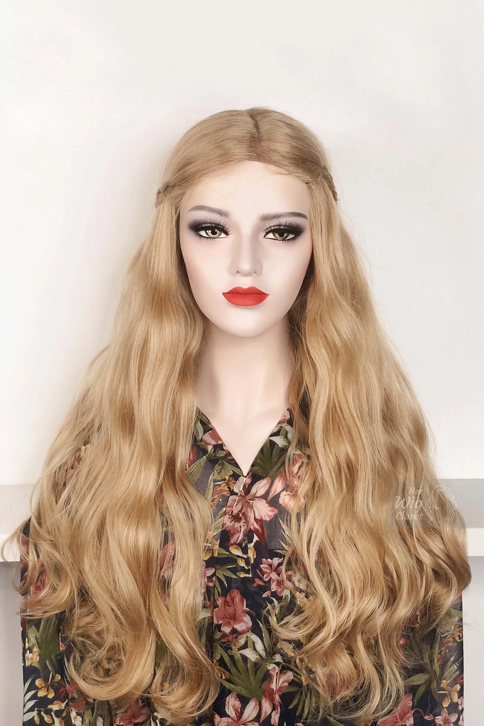 Honey Blonde Wavy Lace Front Synthetic Wig Bianca