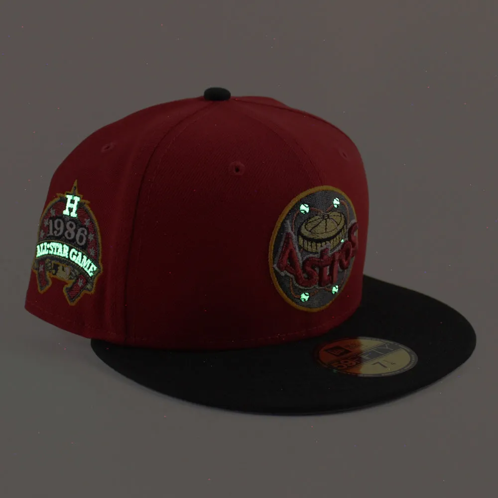 Houston Astros 1986 All Star Game New Era 59Fifty Fitted Hat (Scarlet Red Black Gray Under Brim)