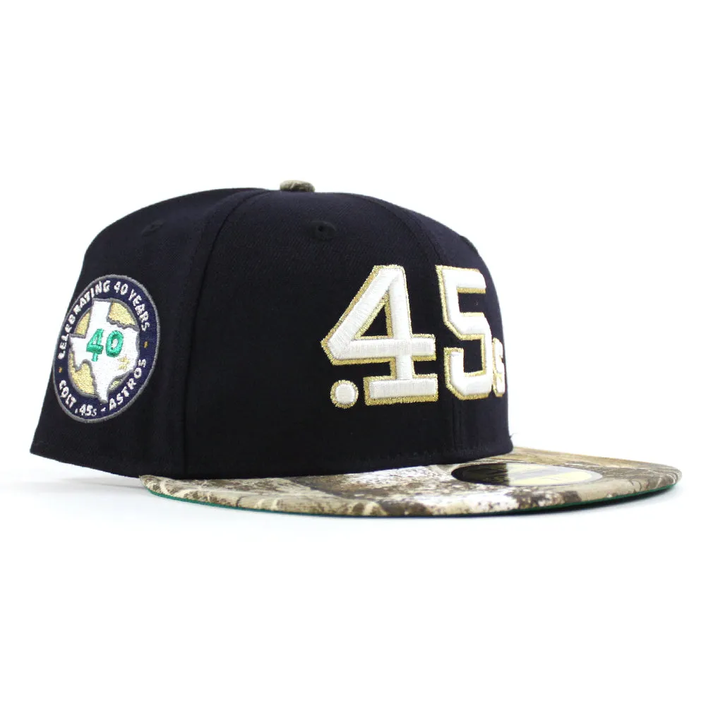 Houston Colt 45 40th Anniversary New Era 59Fifty Fitted Hat (Navy RealTree Camo Green Under Brim)