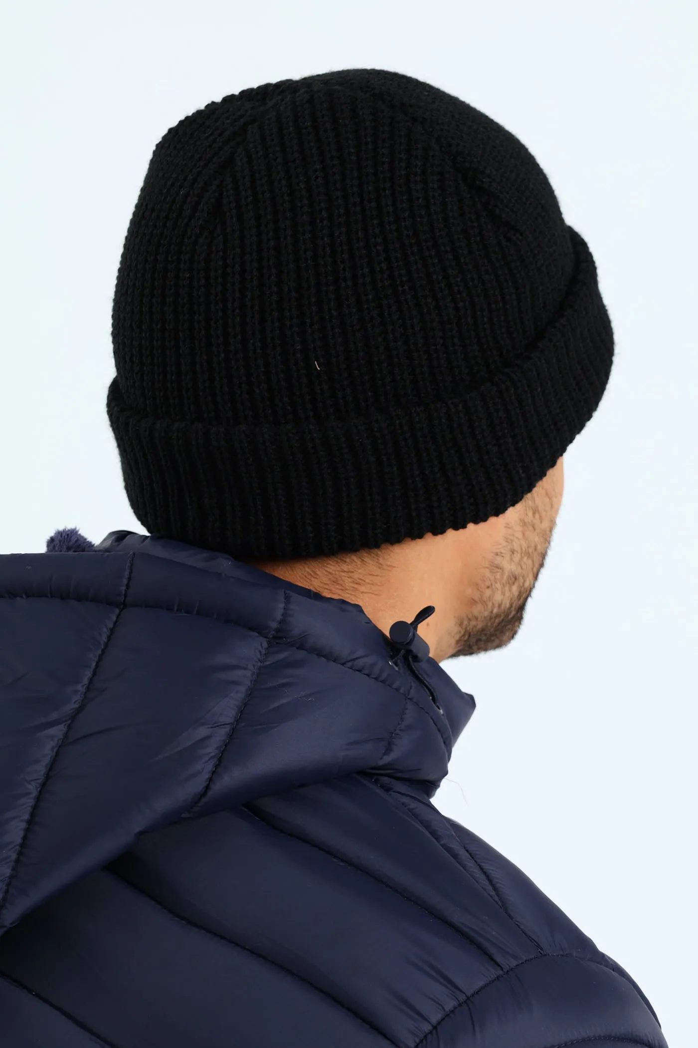 Iago Ribbed Beanie - Black