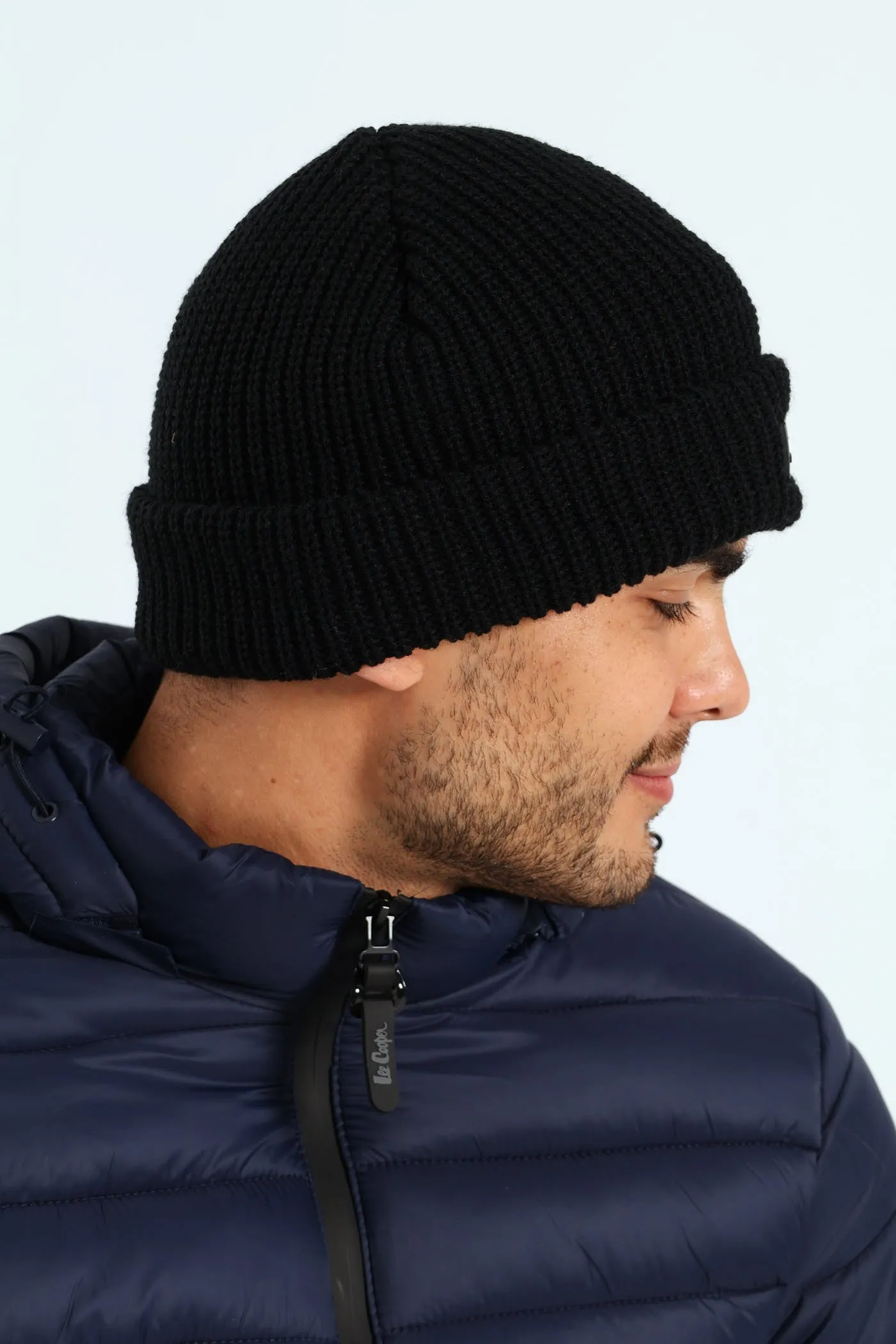 Iago Ribbed Beanie - Black