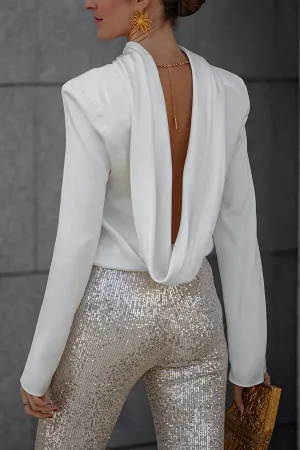 Indigo | Chain-Back Drained Blouse