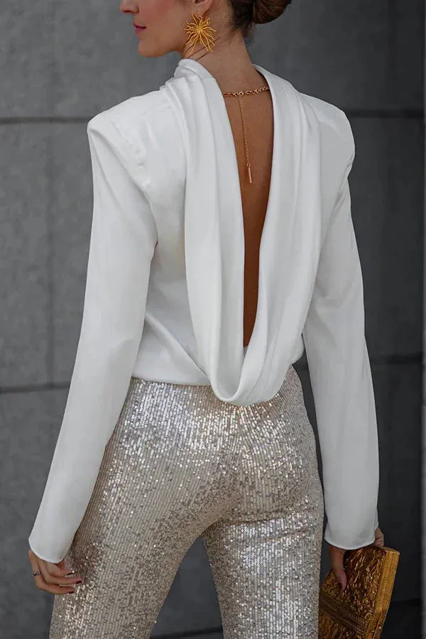 Indigo | Chain-Back Drained Blouse