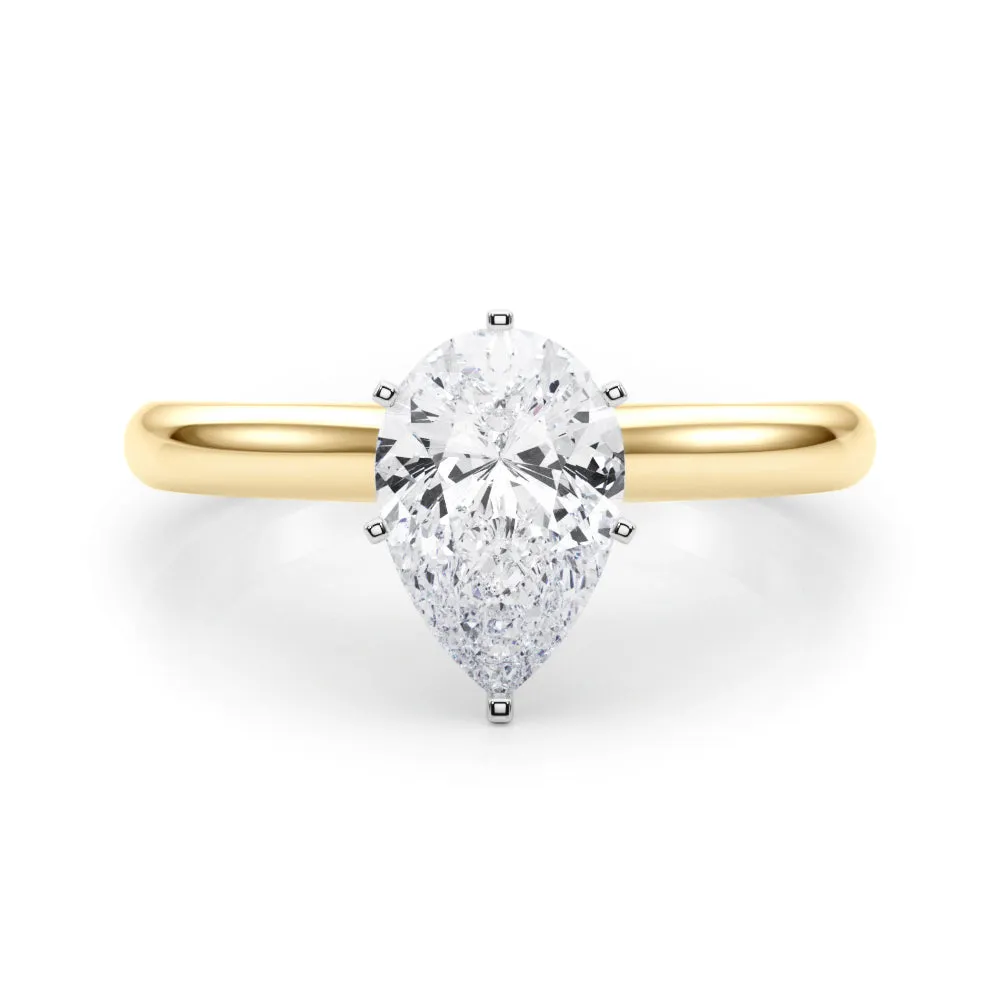 Isabella Pear Lab Grown Diamond Solitaire Engagement Ring IGI Certified