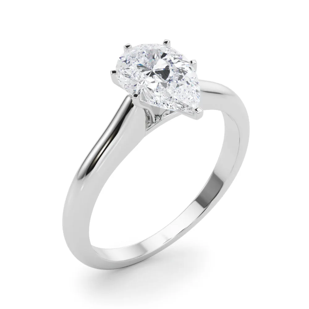 Isabella Pear Lab Grown Diamond Solitaire Engagement Ring IGI Certified
