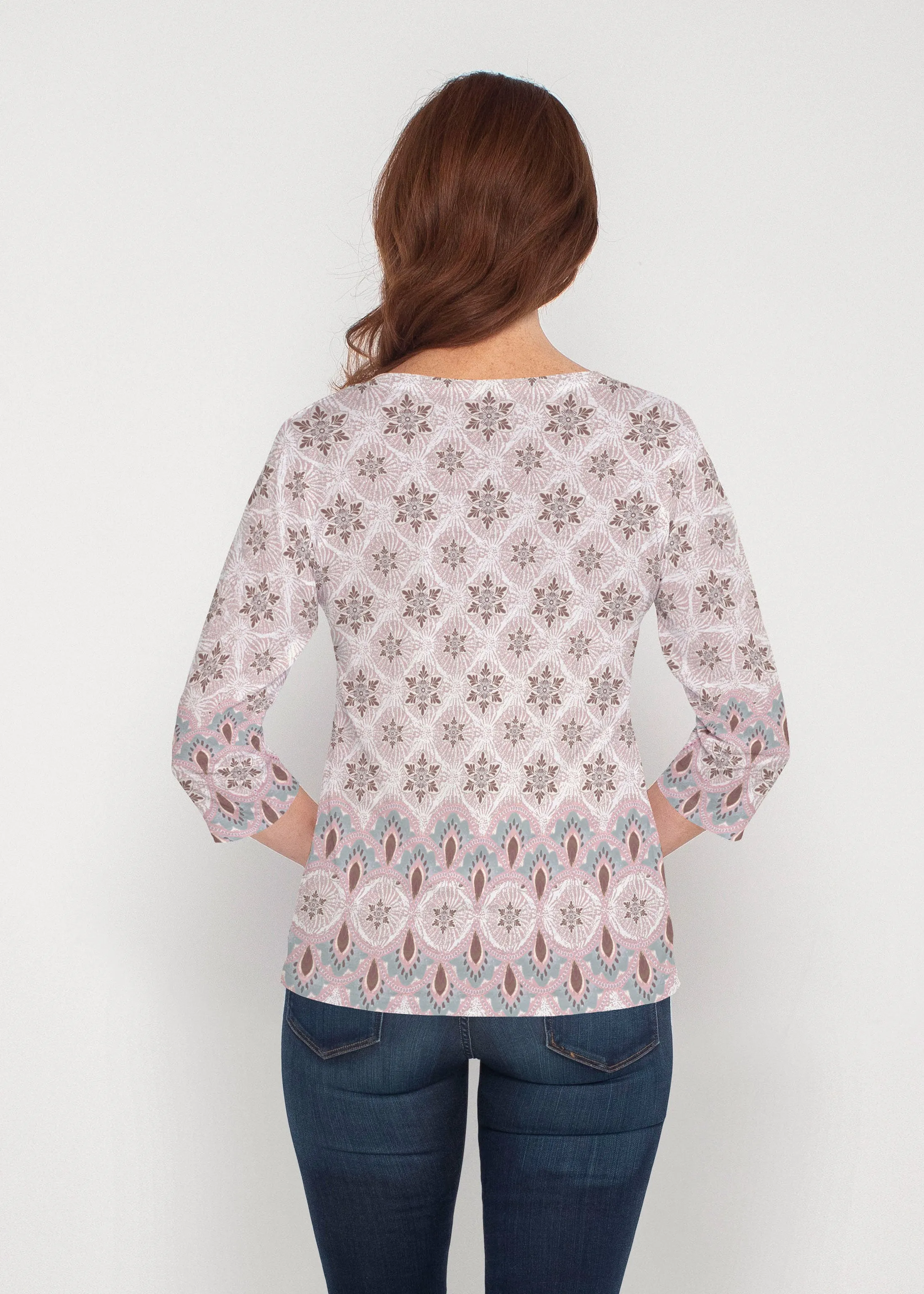 Izzy Grey (19200) ~ Signature 3/4 Sleeve V-Neck Top