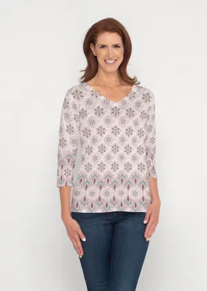 Izzy Grey (19200) ~ Signature 3/4 Sleeve V-Neck Top