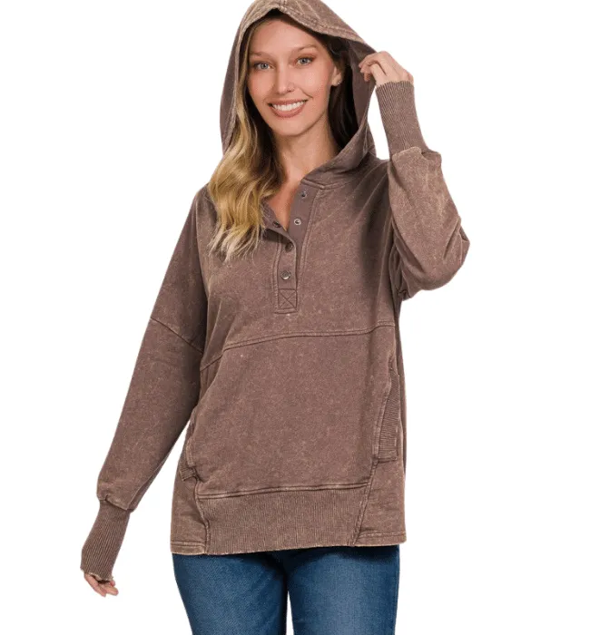 Jolie Acid Wash Hoodie