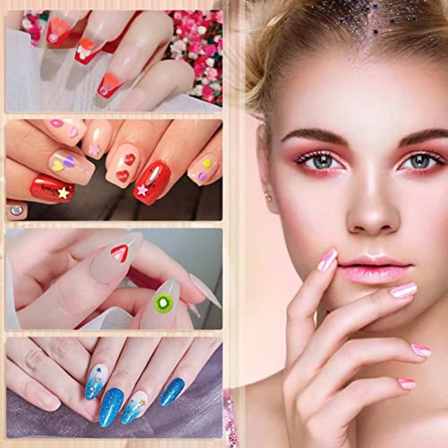JOSLOVE Poly Nail Gel Kit with UV Light Starter Kits Acrylic Nail Poly Gel Extension Nail Art Soft Clay Polymer Slices All in One Kit (Poly Nail Gel Kit P011)