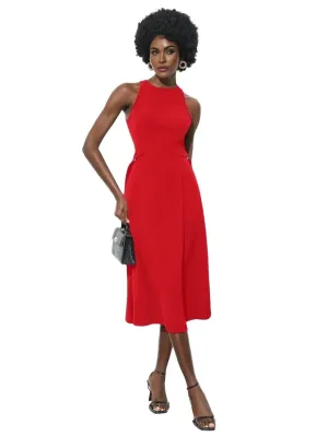 Kaitlin Midi Dress with Timeless Design in Red