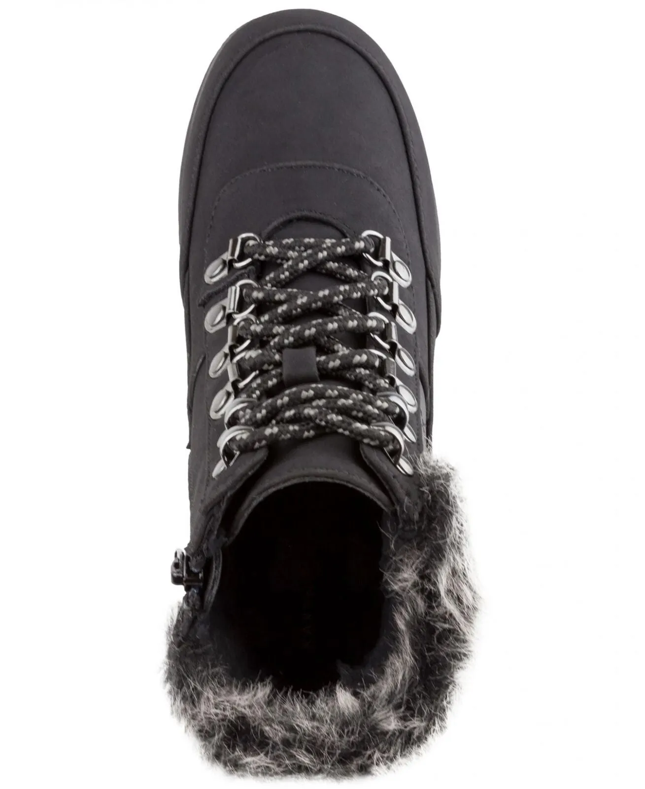 Karen Scott Womens Lace Up Faux Fur Wanona Booties 10011619500 Black 9M