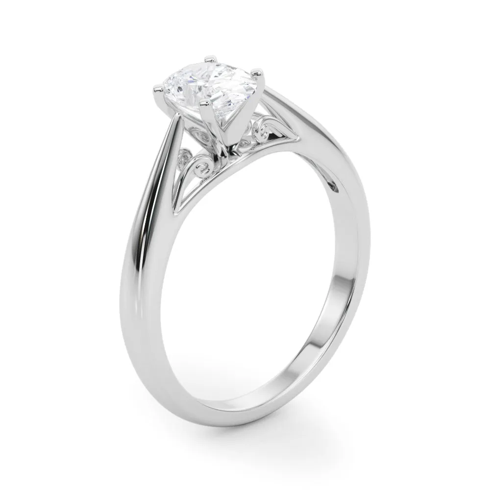 Katerina Oval Lab Grown Diamond Solitaire Engagement Ring IGI Certified