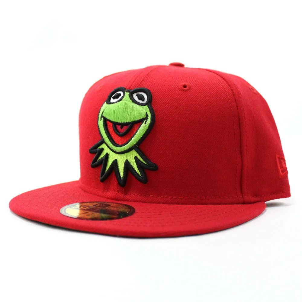 Kermit the Frog 59Fifty New Era Fitted Hats (The Muppets Red Green Under Brim)