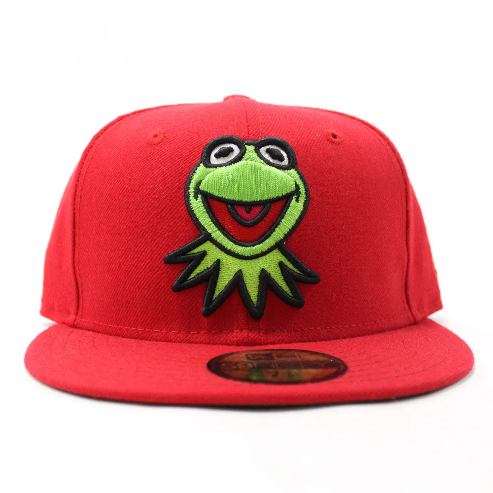 Kermit the Frog 59Fifty New Era Fitted Hats (The Muppets Red Green Under Brim)
