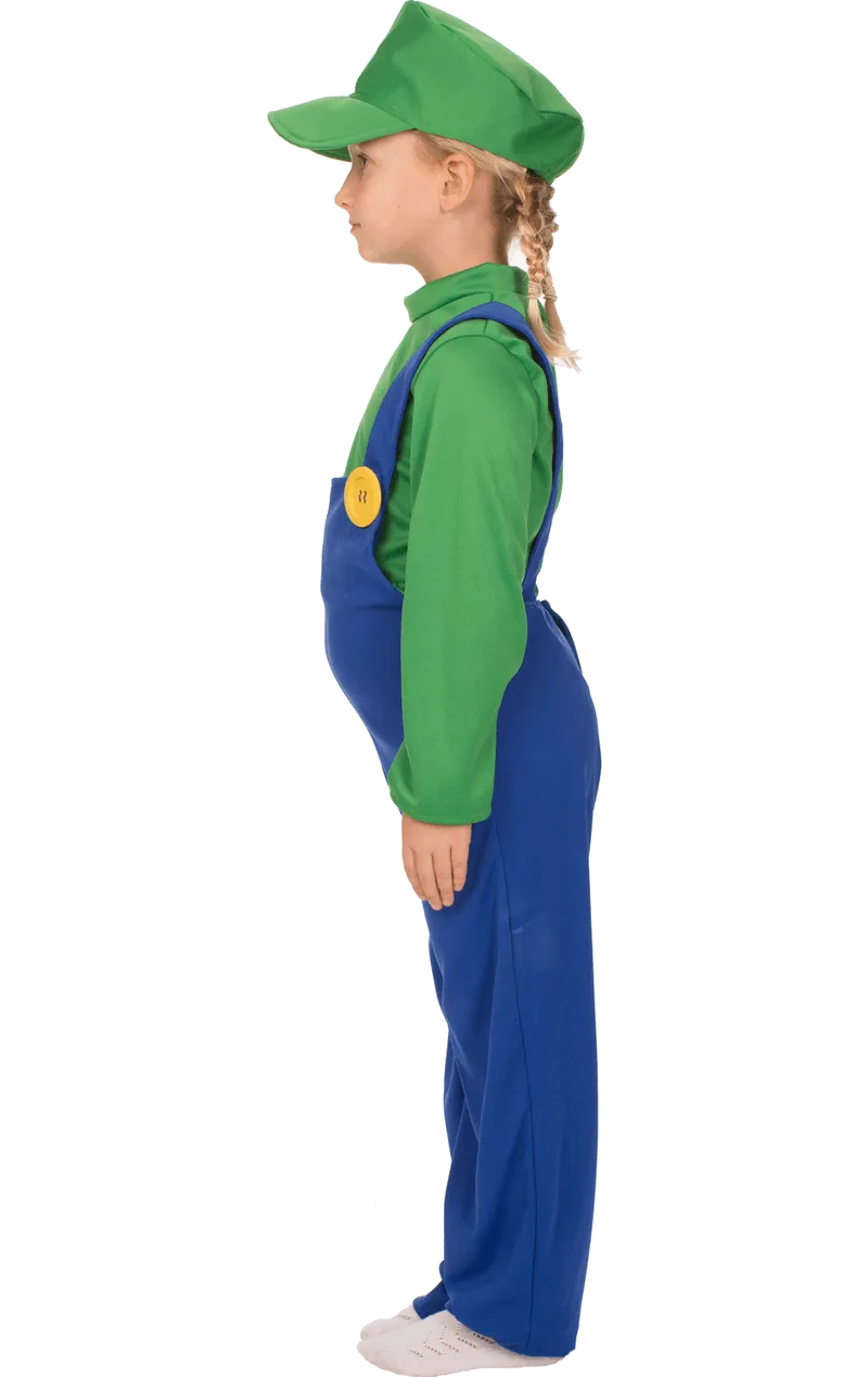 Kids Luigi Super Mario Costume