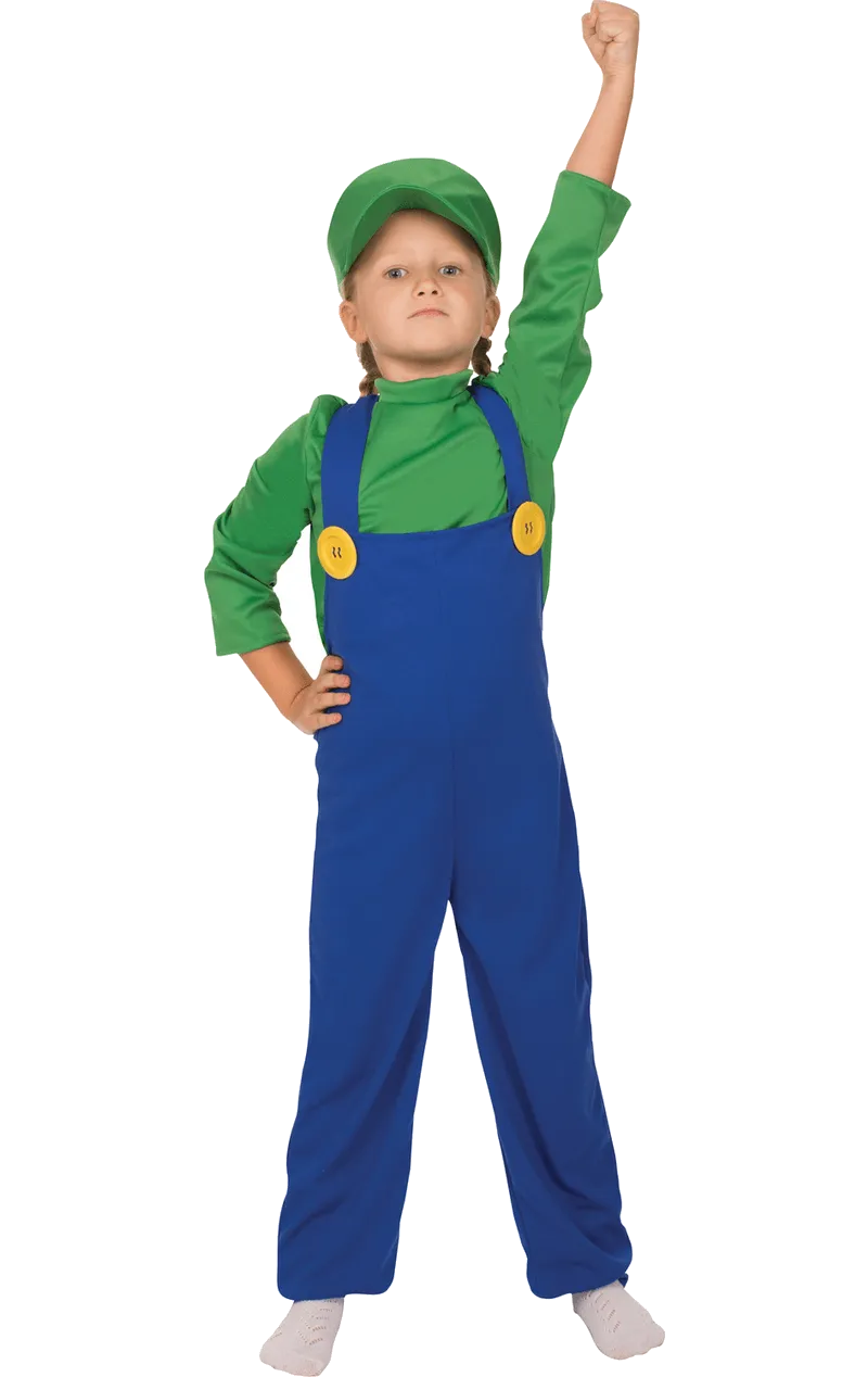 Kids Luigi Super Mario Costume