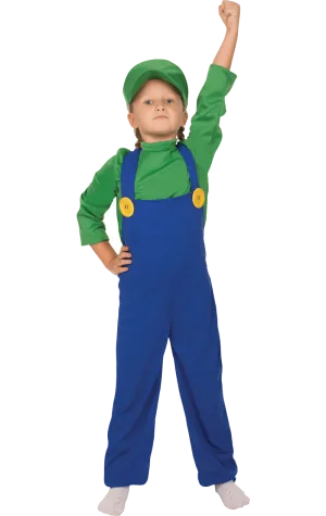 Kids Luigi Super Mario Costume