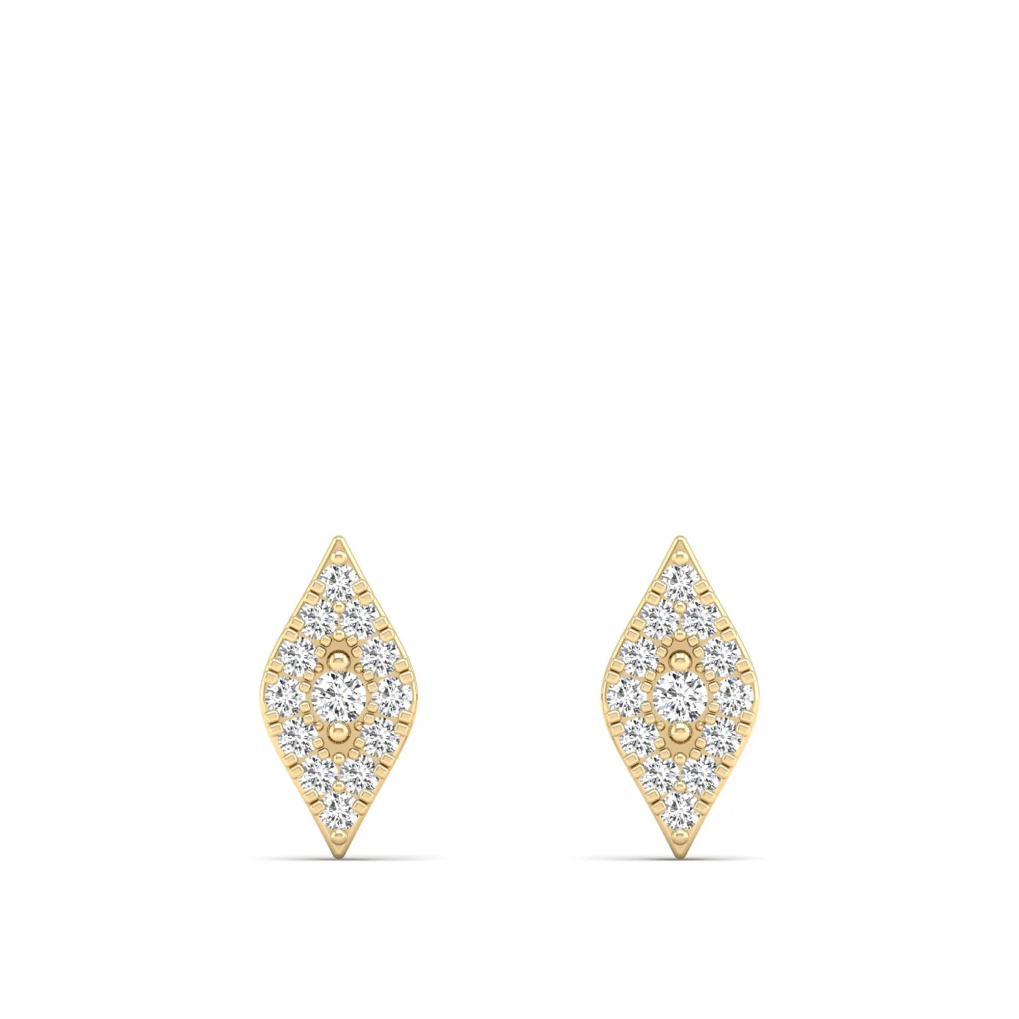 Kite-Shaped Diamond Stud Earrings