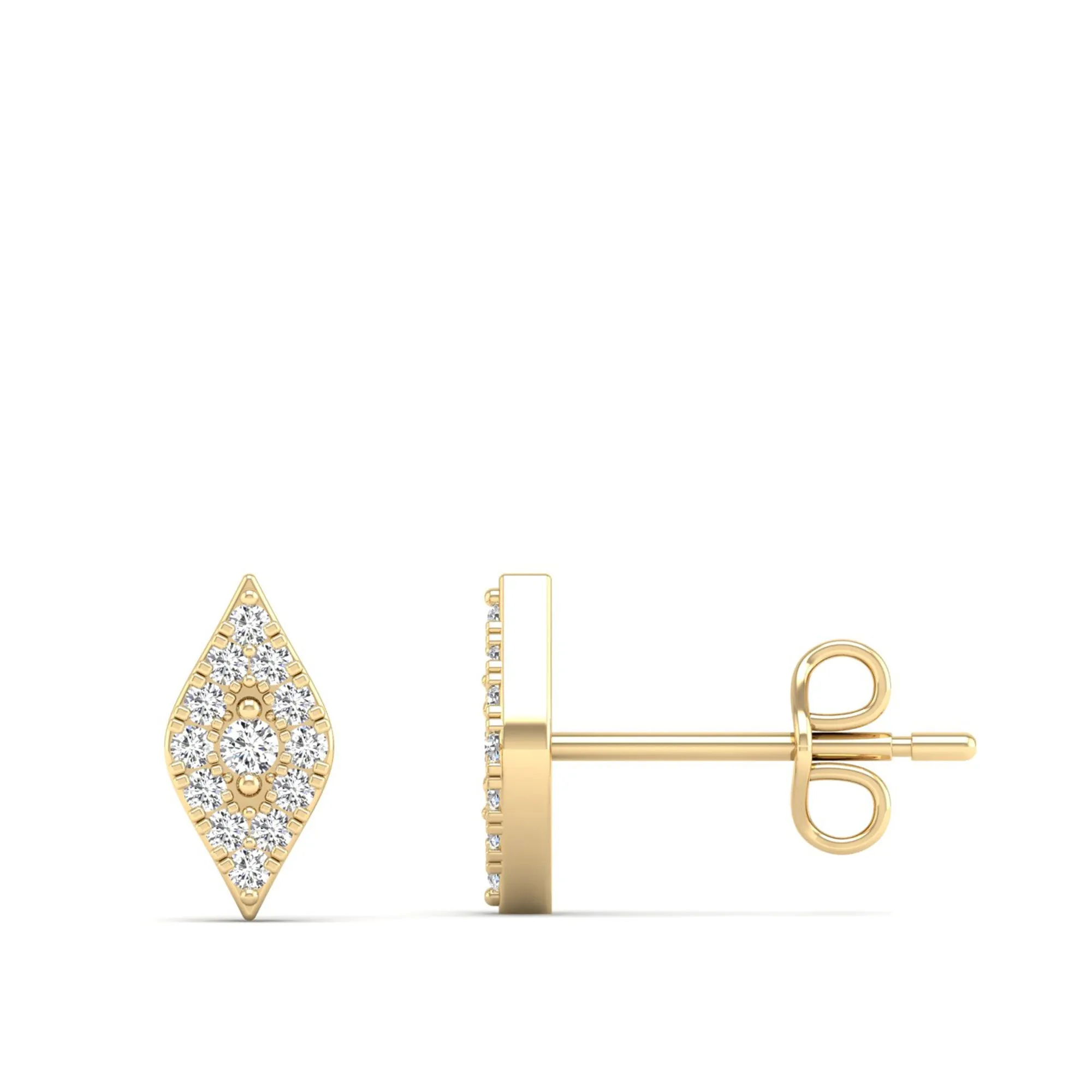 Kite-Shaped Diamond Stud Earrings